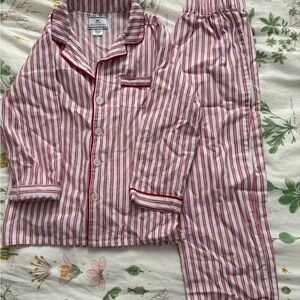 Red and White Striped Kids Pajama Set